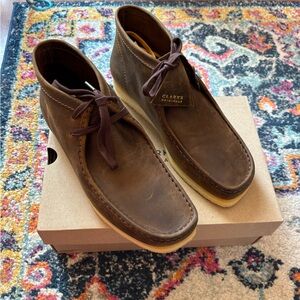 NEW Clarks Wallabee Premium Beeswax Leather Boot Chukka Sz 10.5